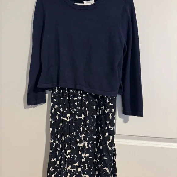 Seraphine Navy Blue 2 in 1 Maternity & Nursing Dress - Picture 3 of 7